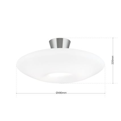 Kattovalo BLANC 2xE27/60W/230V halkaisija 49 cm mattakromi