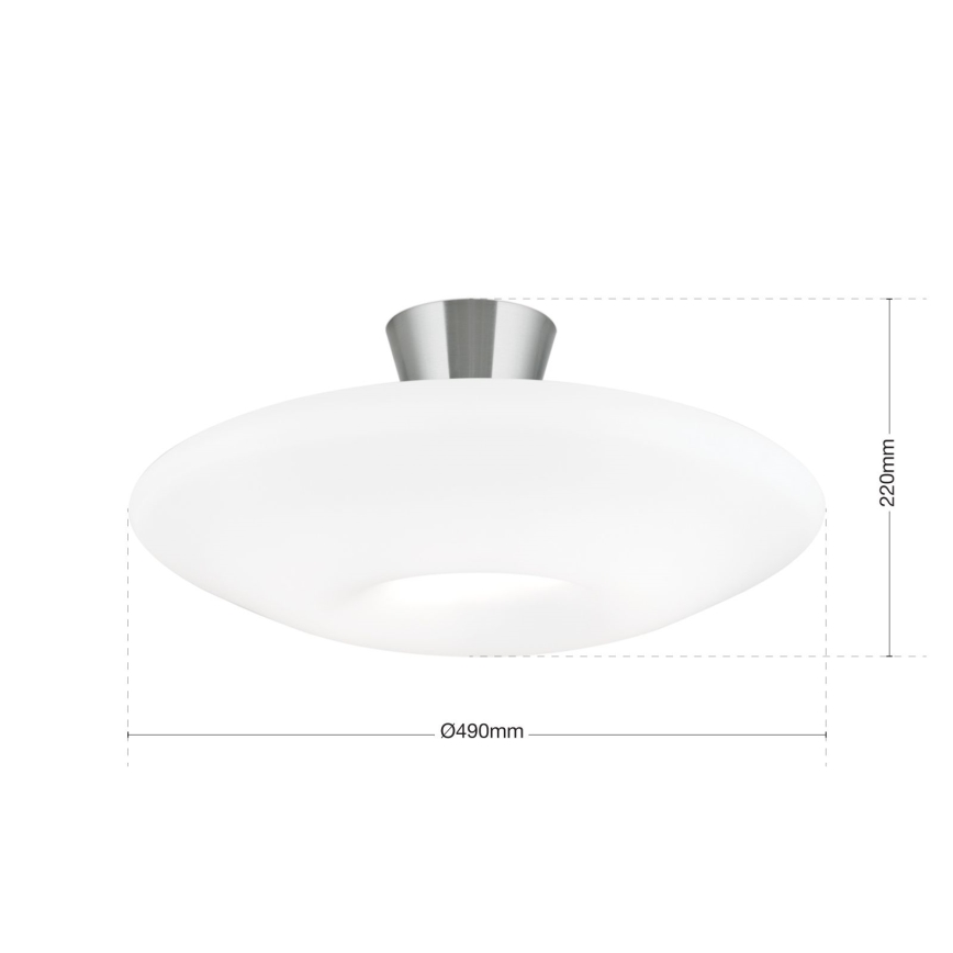 Kattovalo BLANC 2xE27/60W/230V halkaisija 49 cm mattakromi