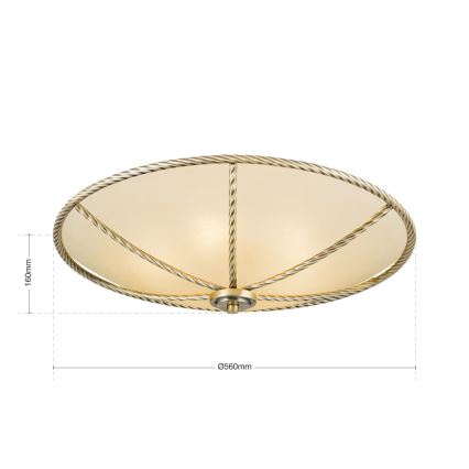 Kattovalo MAURO 5xE27/60W/230V halkaisija 56 cm pronssi