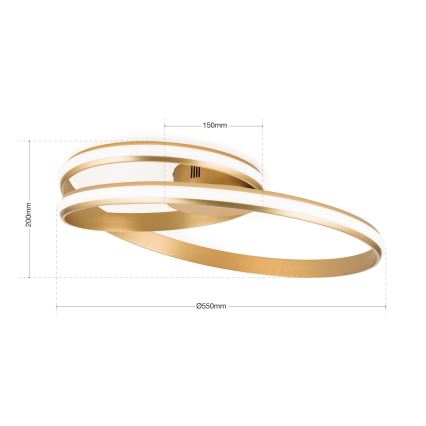Himmennettävä LED-kattovalaisin CIRCUS LED/30W/230V kulta