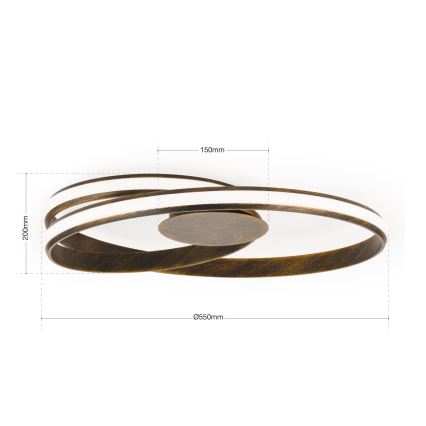 Himmennettävä LED-kattovalaisin CIRCUS LED/30W/230V ruskea/patina