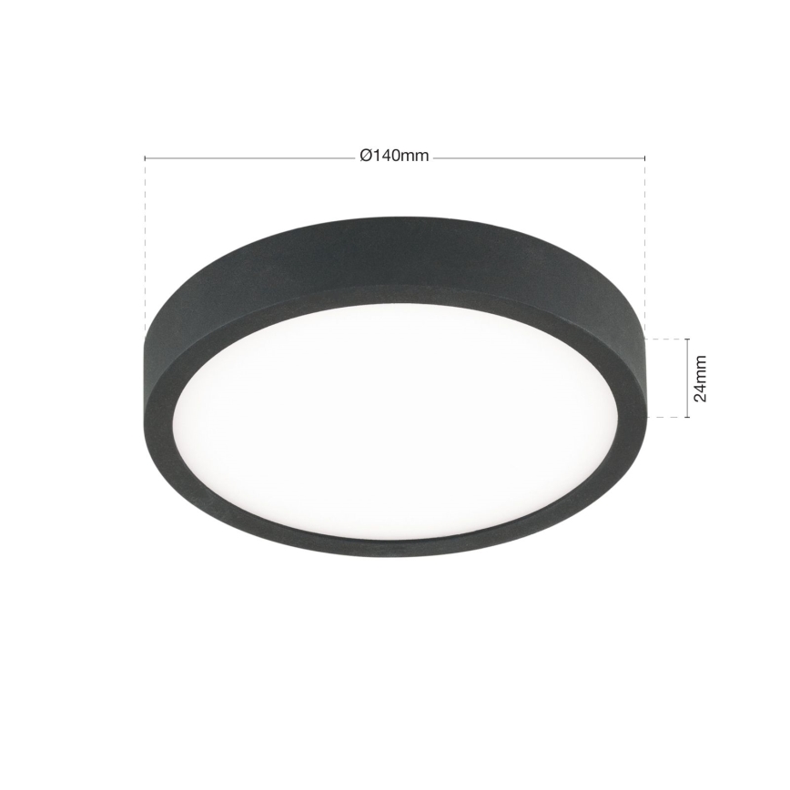 LED-kattovalaisin BULLY LED/12W/230V halkaisija 14 cm musta