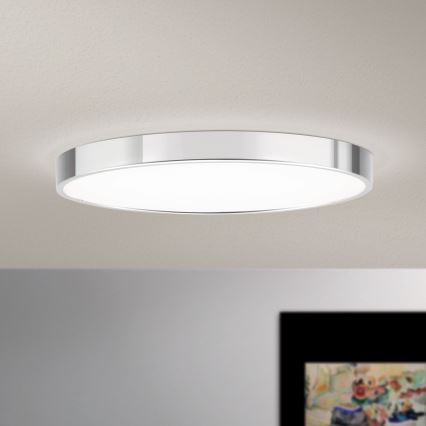 LED-kattovalaisin BULLY LED/28W/230V halkaisija 28 cm kiiltävä kromi