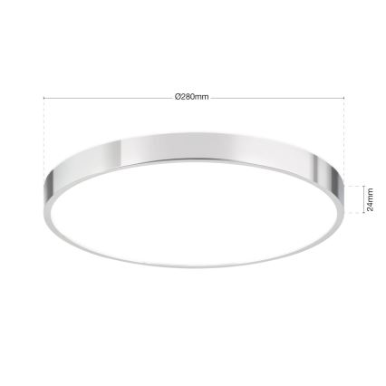 LED-kattovalaisin BULLY LED/28W/230V halkaisija 28 cm kiiltävä kromi