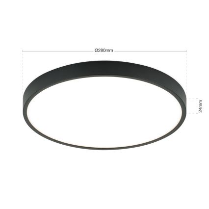 LED-kattovalaisin BULLY LED/28W/230V halkaisija 28 cm musta