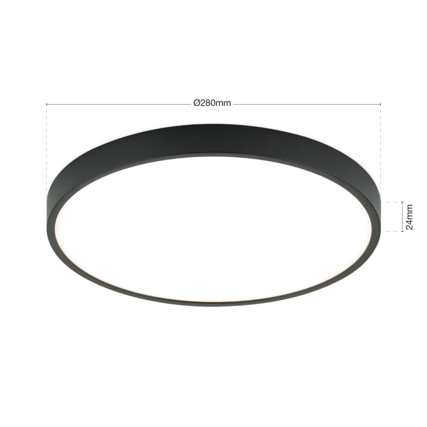 LED-kattovalaisin BULLY LED/28W/230V halkaisija 28 cm musta
