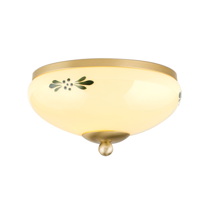 Kattovalo LANDHAUS 1xE27/60W/230V halkaisija 21 cm messinki/beige