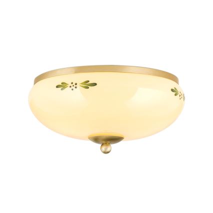 Kattovalo LANDHAUS 2xE27/60W/230V halkaisija 28 cm pronssi/beige