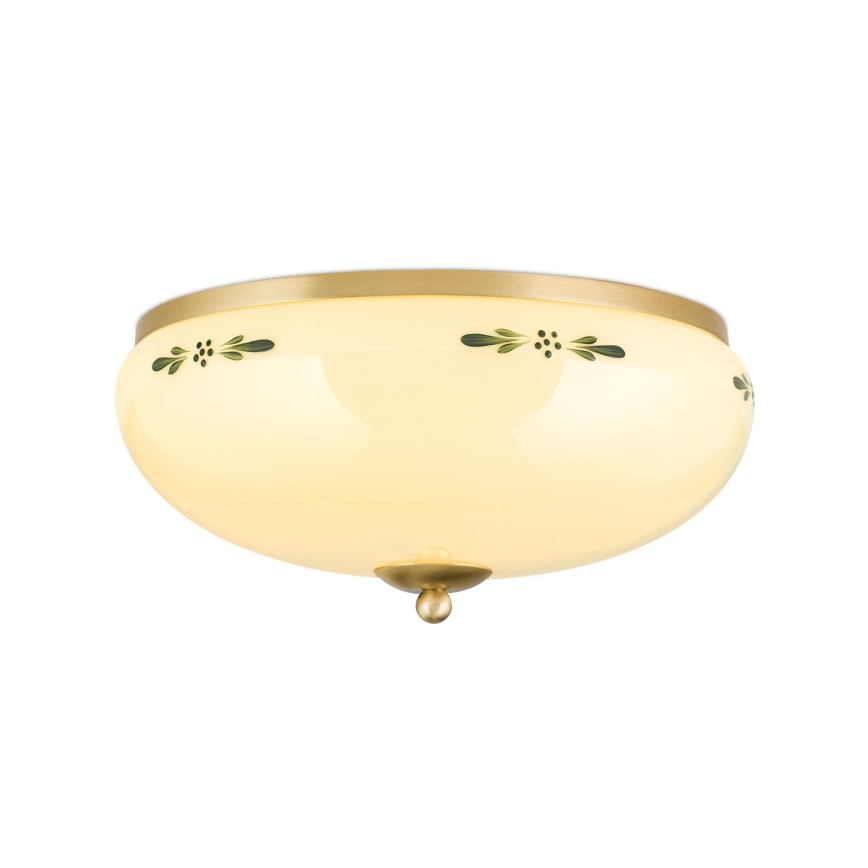 Kattovalo LANDHAUS 3xE27/60W/230V halkaisija 35 cm messinki/beige