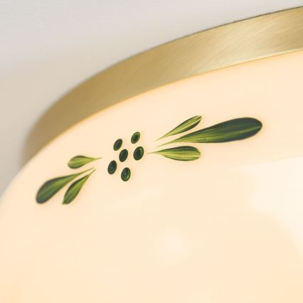 Kattovalo LANDHAUS 3xE27/60W/230V halkaisija 35 cm messinki/beige