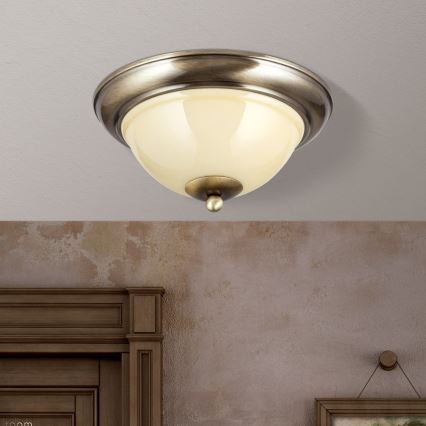 Kattovalo AUSTRIAN OLD LAMP 2xE27/60W/230V halkaisija 27 cm pronssi/beige