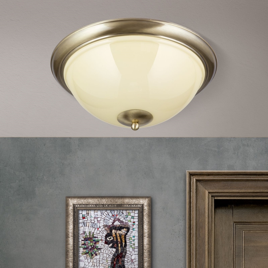 Kattovalo AUSTRIAN OLD LAMP 3xE27/60W/230V halkaisija 50 cm pronssi/beige