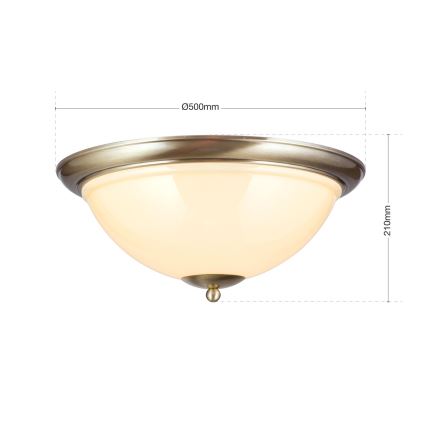 Kattovalo AUSTRIAN OLD LAMP 3xE27/60W/230V halkaisija 50 cm pronssi/beige