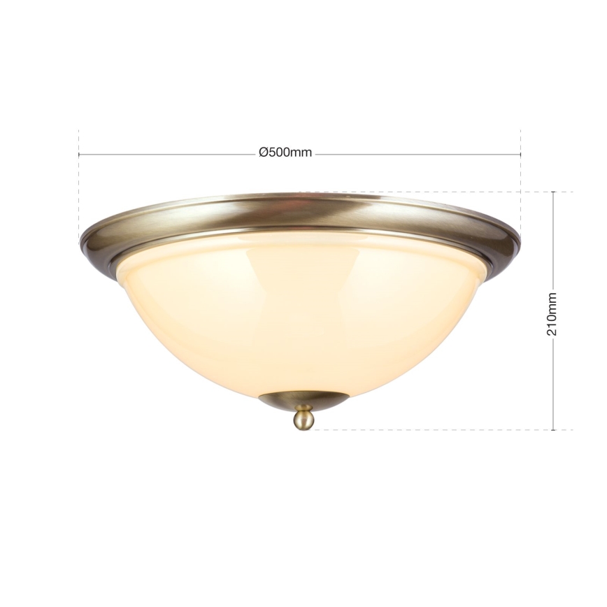 Kattovalo AUSTRIAN OLD LAMP 3xE27/60W/230V halkaisija 50 cm pronssi/beige
