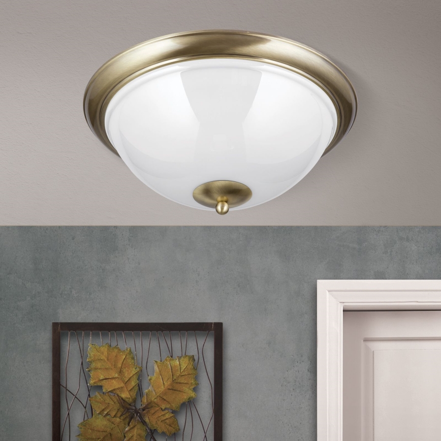 Kattovalo AUSTRIAN OLD LAMP 3xE27/60W/230V halkaisija 50 cm pronssi/valkoinen