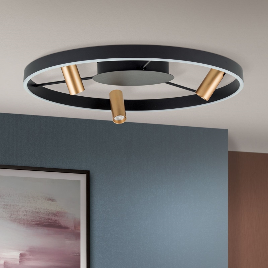 Himmennettävä LED-kattovalaisin BERLIN LED/50W/230V musta/kulta