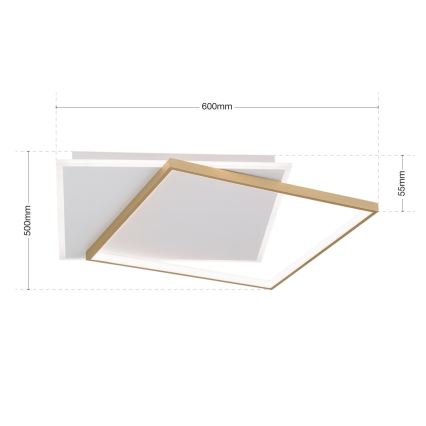 Himmennettävä LED-kattovalaisin EMANUEL LED/50W/230V valkoinen/kulta