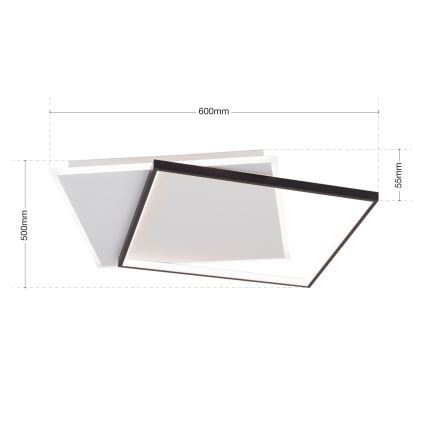 Himmennettävä LED-kattovalaisin EMANUEL LED/50W/230V valkoinen/musta