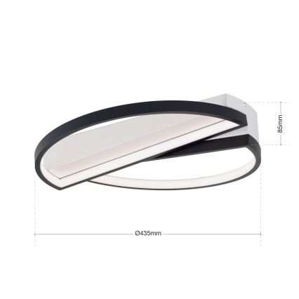 Himmennettävä LED-kattovalaisin OLGA LED/28W/230V musta/valkoinen