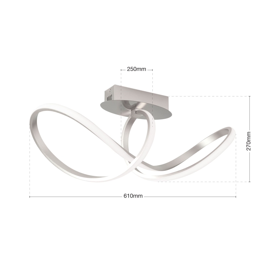 LED-himmennyskattokruunu CIRCUS LED/30W/230V mattakromi