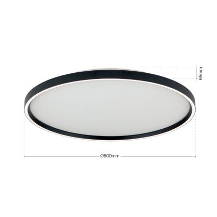 Himmennettävä LED-kattovalaisin MASCA LED/47W/230V 2700/3350/4000K halkaisija 60 cm musta