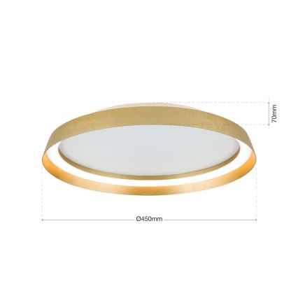 Himmennettävä LED-kattovalaisin MANTA LED/38W/230V 2700/3000/4000K halkaisija 45 cm kulta