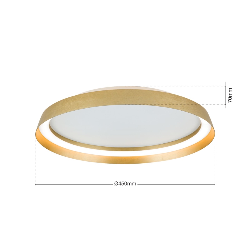 Himmennettävä LED-kattovalaisin MANTA LED/38W/230V 2700/3000/4000K halkaisija 45 cm kulta