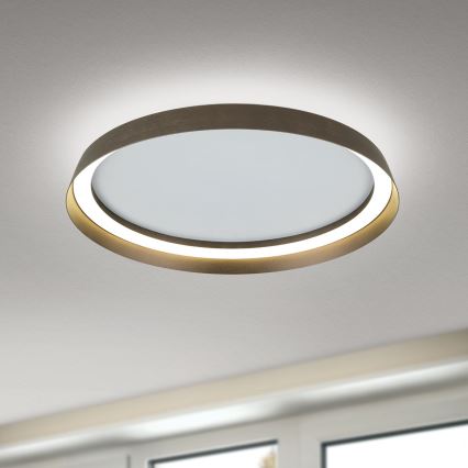 Himmennettävä LED-kattovalaisin MANTA LED/38W/230V 2700/3000/4000K halkaisija 45 cm ruskea