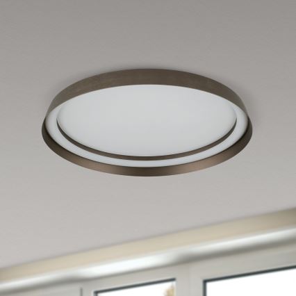 Himmennettävä LED-kattovalaisin MANTA LED/38W/230V 2700/3000/4000K halkaisija 45 cm ruskea