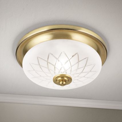 Kattovalo PORTO 1xE27/40W/230V halkaisija 26 cm kulta