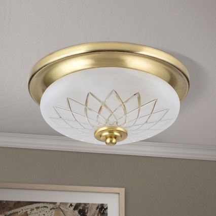 Kattovalo PORTO 1xE27/40W/230V halkaisija 26 cm kulta