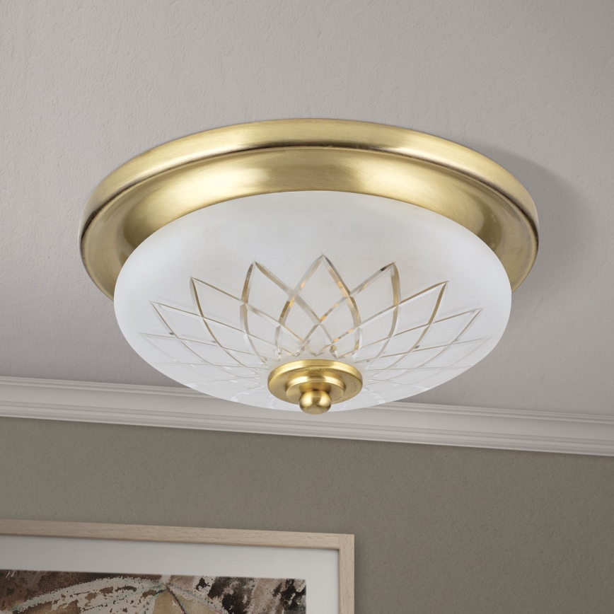 Kattovalo PORTO 1xE27/40W/230V halkaisija 26 cm kulta