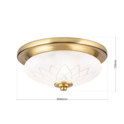 Kattovalo PORTO 1xE27/40W/230V halkaisija 26 cm kulta