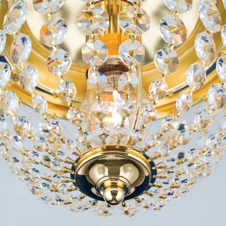 Kristallikattovalaisin PLAFOND 1xE27/40W/230V halkaisija 26 cm kulta