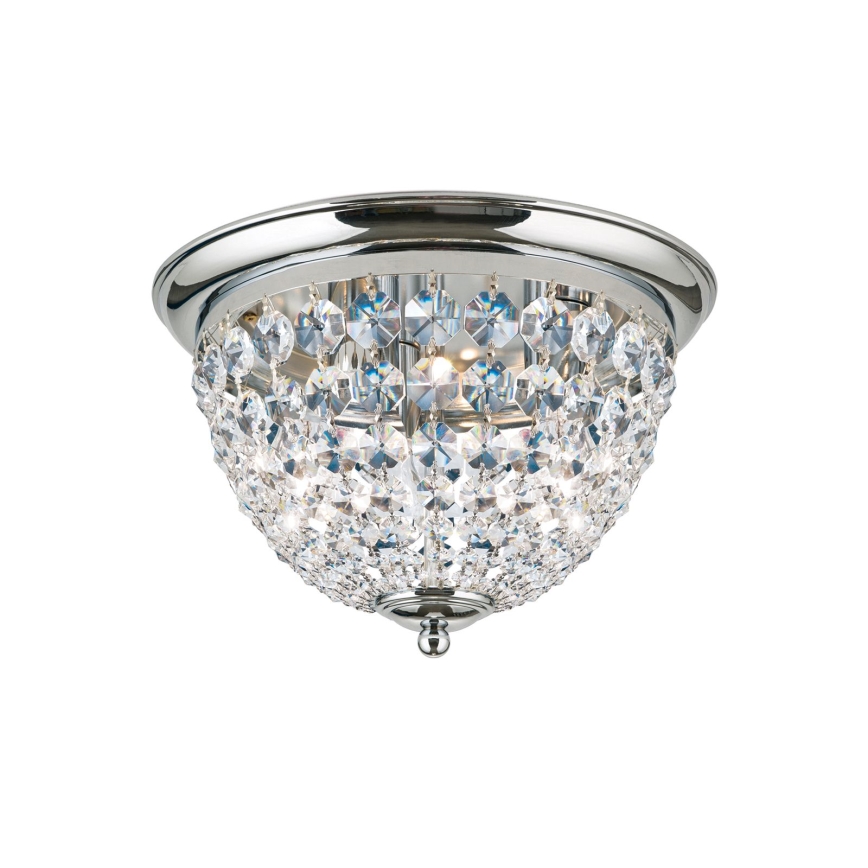 Kristallikattovalaisin PLAFOND 3xE27/40W/230V halkaisija 35 cm kiiltävä kromi