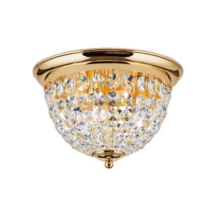 Kristallikattovalaisin PLAFOND 3xE27/40W/230V halkaisija 35 cm kulta