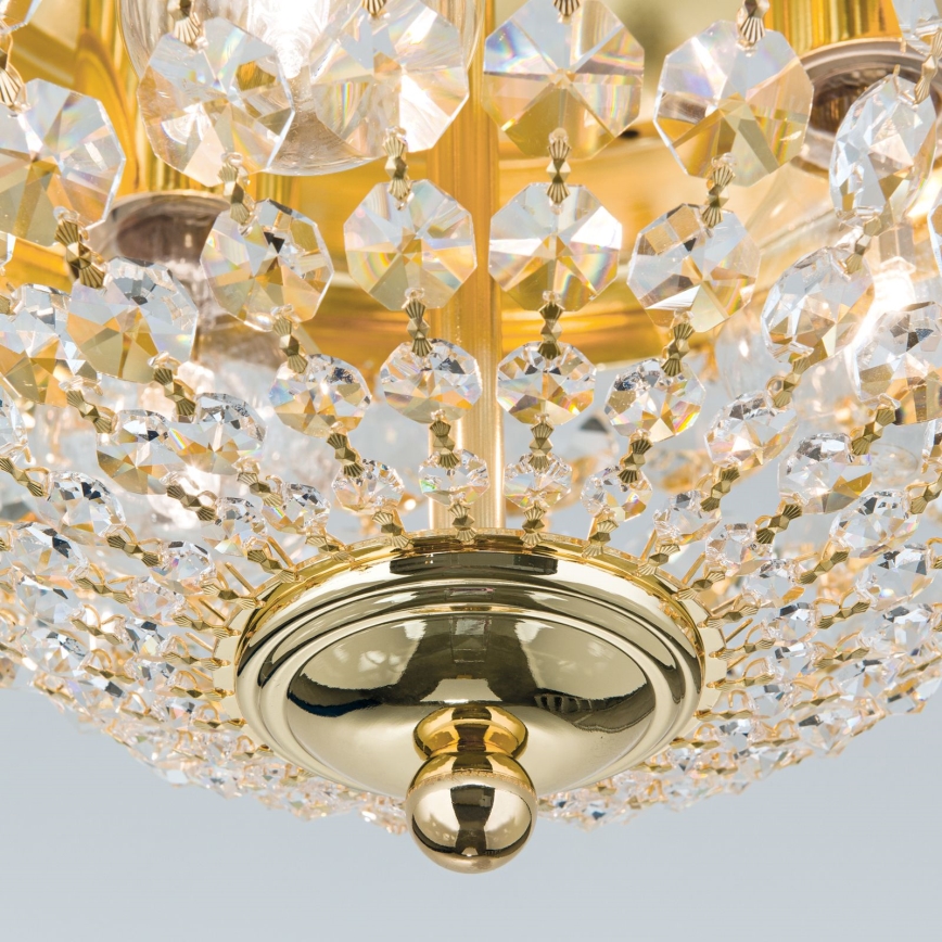 Kristallikattovalaisin PLAFOND 3xE27/40W/230V halkaisija 35 cm kulta