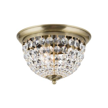 Kristallikattovalaisin PLAFOND 3xE27/40W/230V halkaisija 35 cm pronssi