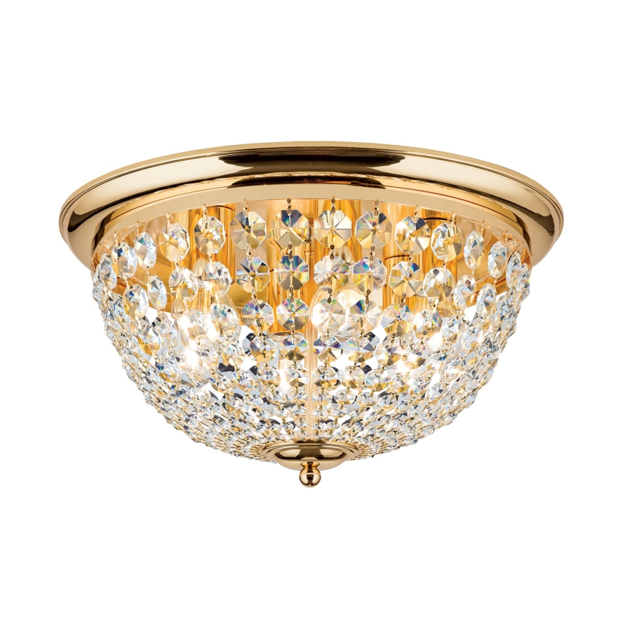 Kristallikattovalaisin PLAFOND 6xE27/40W/230V halkaisija 47 cm kulta