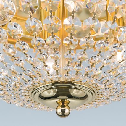 Kristallikattovalaisin PLAFOND 6xE27/40W/230V halkaisija 47 cm kulta