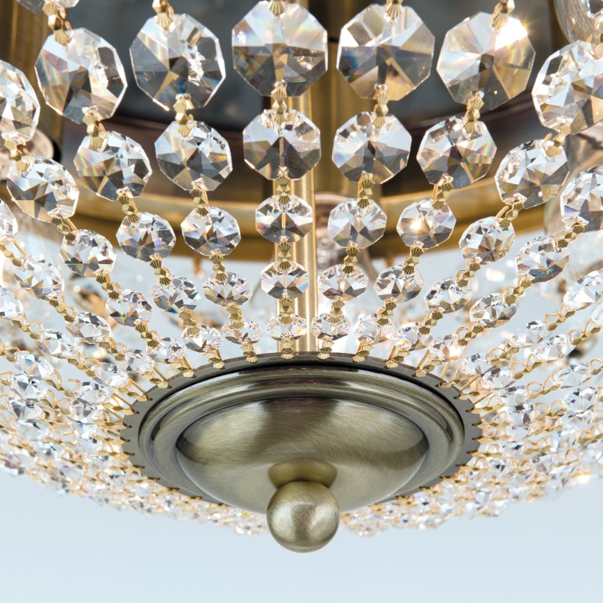 Kristallikattovalaisin PLAFOND 6xE27/40W/230V halkaisija 47 cm pronssi