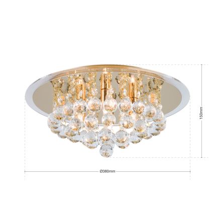 Kristallikattovalaisin GLORIA 4xG9/40W/230V halkaisija 38 cm kulta