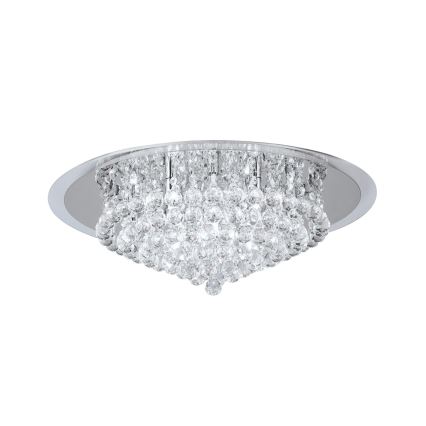 Kristallikattovalaisin GLORIA 9xG9/40W/230V halkaisija 62 cm läpinäkyvä/kiiltävä kromi