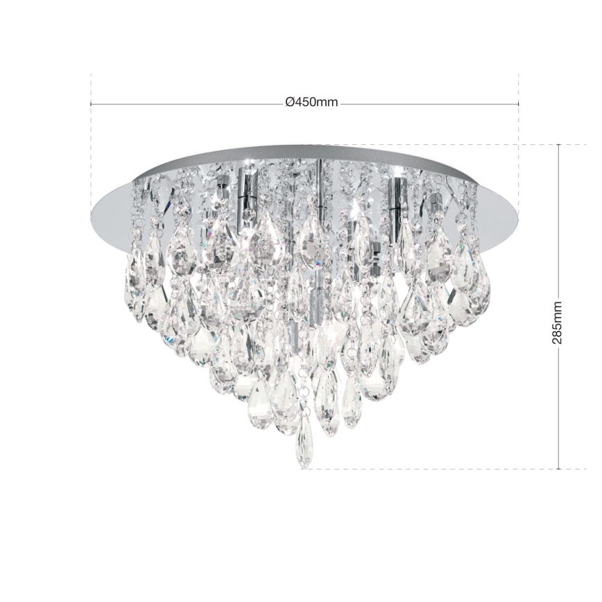 Kristallikattovalaisin CELESTE 6xG9/40W/230V halkaisija 45 cm kiiltävä kromi