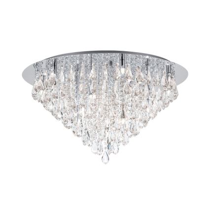 Kristallikattovalaisin CELESTE 12xG9/40W/230V halkaisija 75 cm kiiltävä kromi