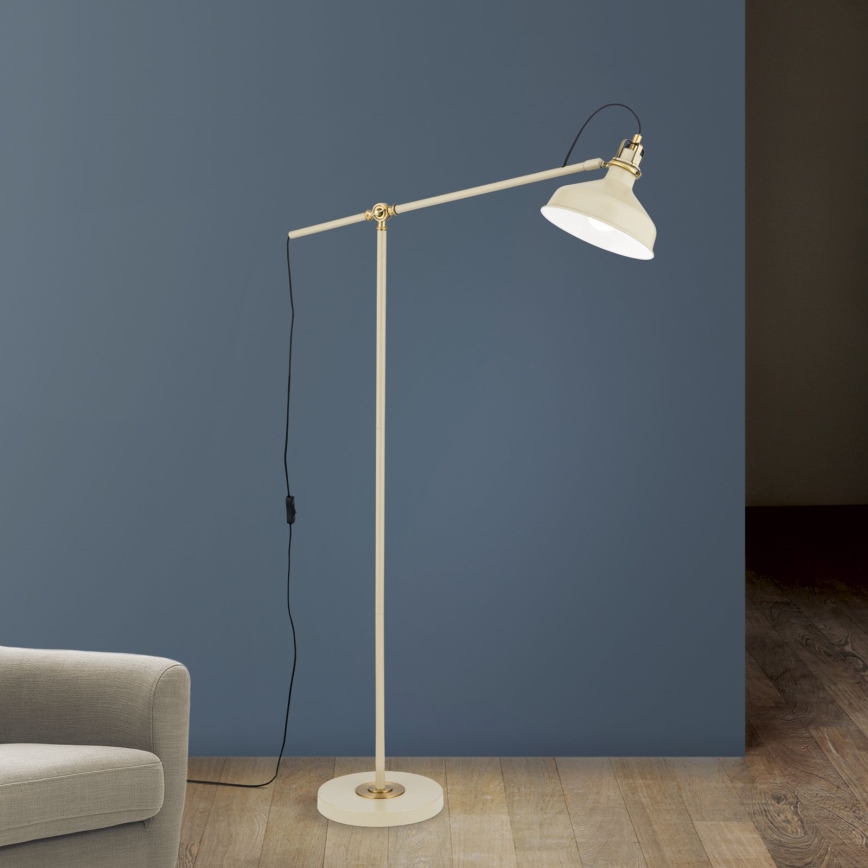 Lattialamppu SCHILLER 1xE27/40W/230V kerma/pronssi