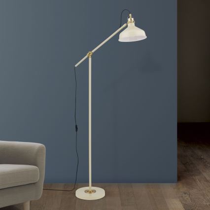 Lattialamppu SCHILLER 1xE27/40W/230V kerma/pronssi
