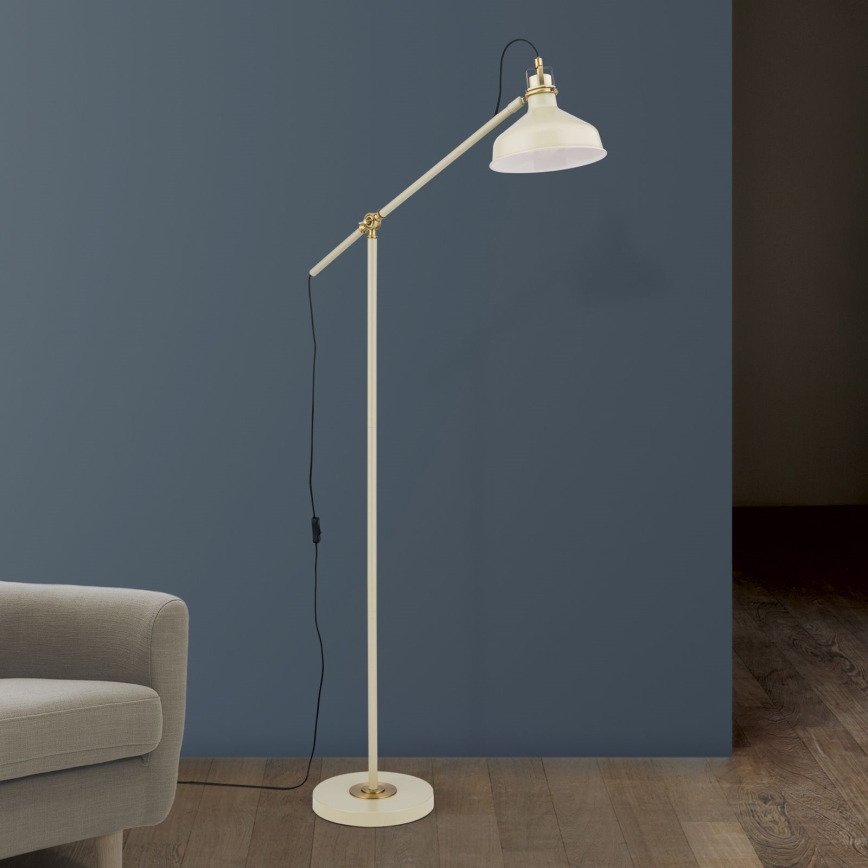 Lattialamppu SCHILLER 1xE27/40W/230V kerma/pronssi