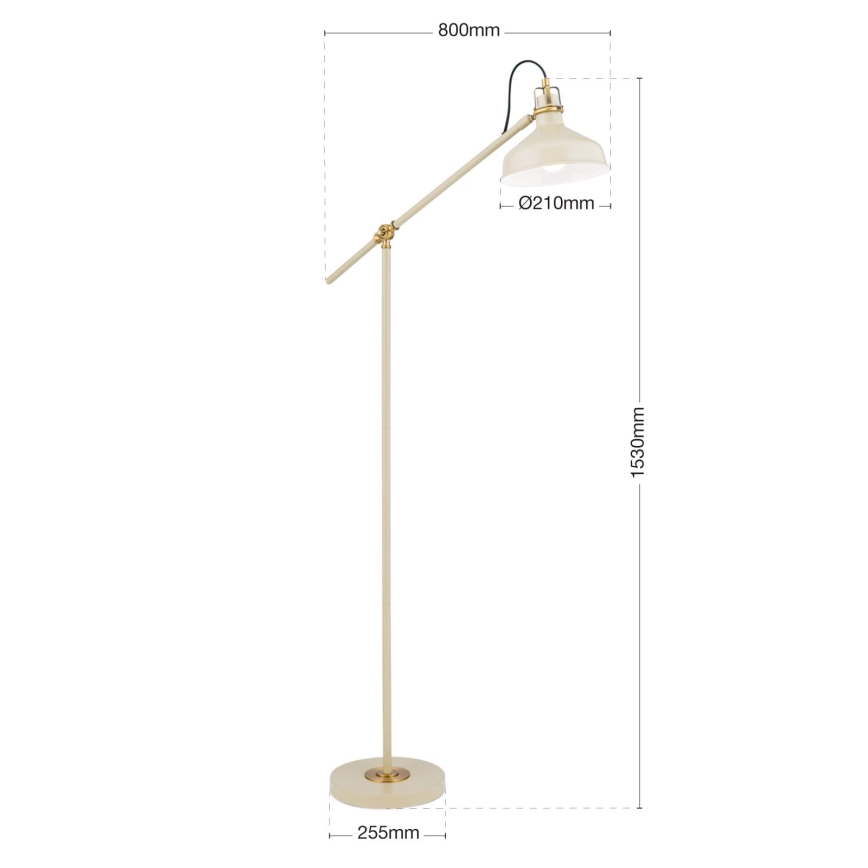 Lattialamppu SCHILLER 1xE27/40W/230V kerma/pronssi
