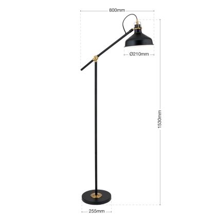 Lattialamppu SCHILLER 1xE27/40W/230V musta/pronssi